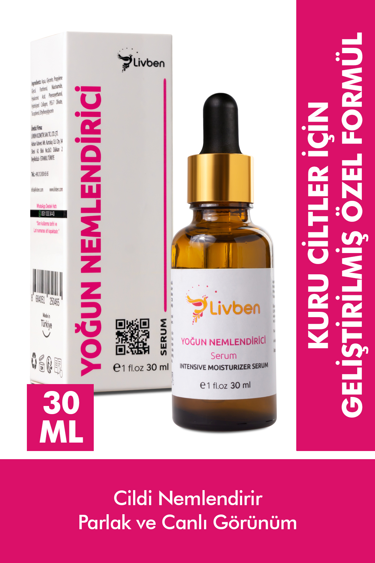 Livben ® Canlandırıcı Yoğun Nemlendirici Cilt Bakım Serumu 30 Ml ve Yoğun Nemlendirici Krem 100 Ml