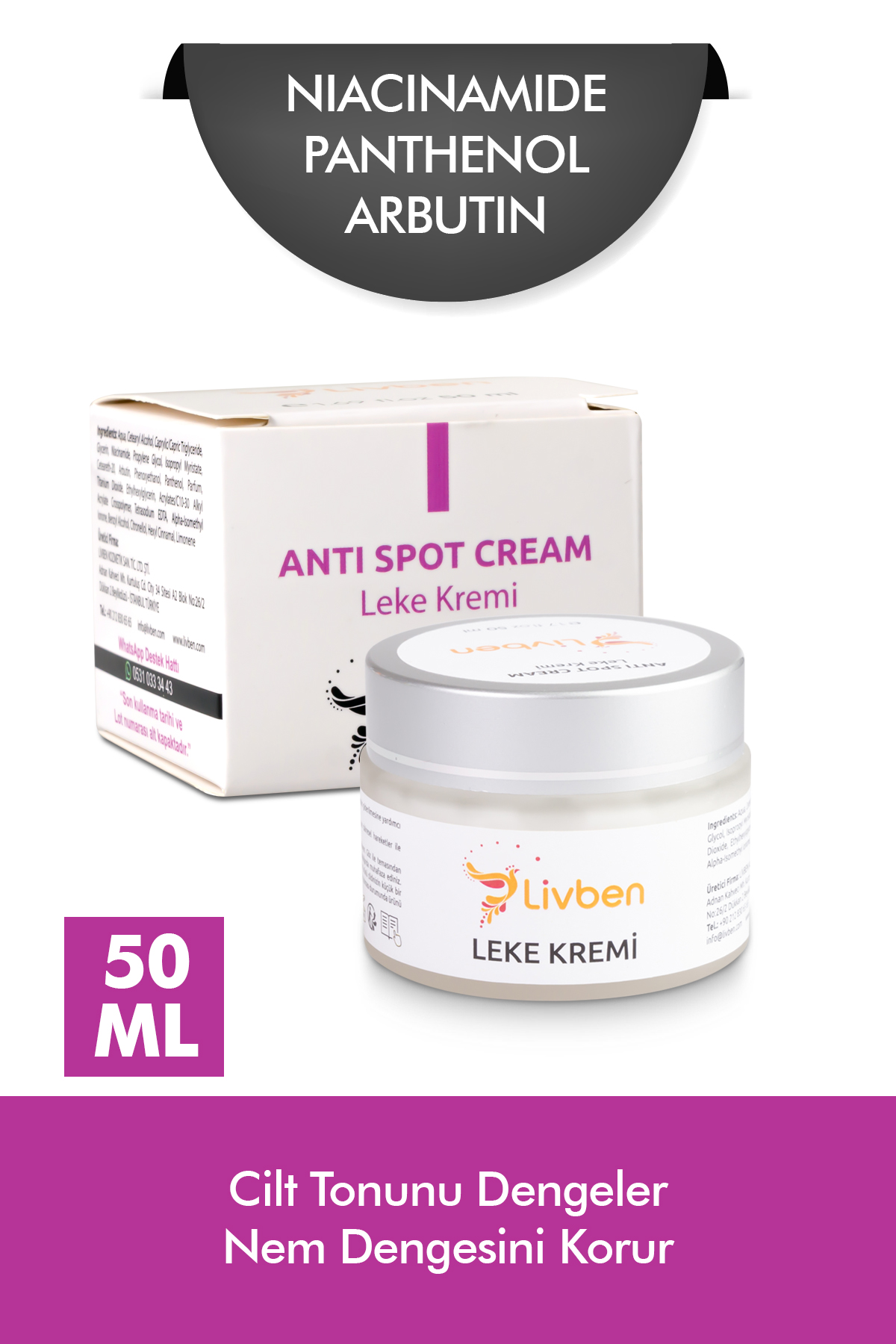 Livben ® Elastikiyet Artırıcı Cilt Yenileyici Krem 100 ml ve Leke Kremi 50 Ml